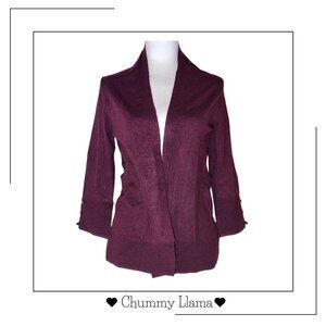 Evolution Maroon Open-Front Cardigan – Soft Lightweight Knit, Size S